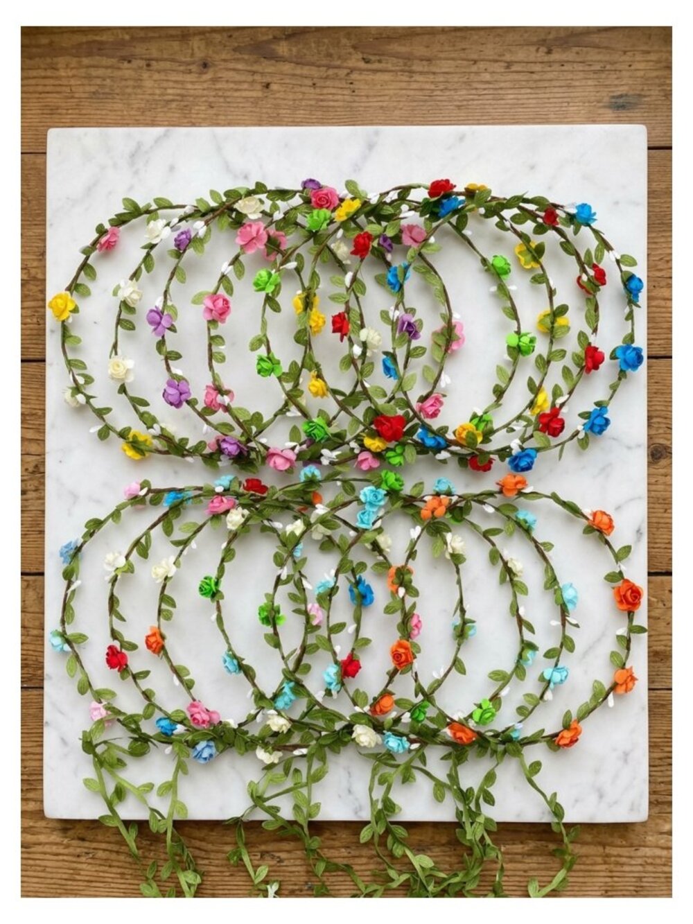 15 Pcs Flower Crown Headbands Paper Hair Accessories Wedding Party
